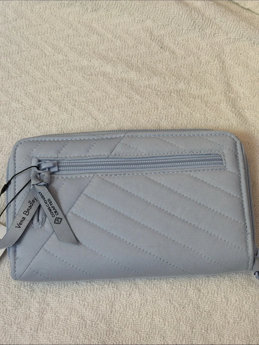 Vera Bradley Powder Blue Quilted Zip-Around Wallet with Turn-Lock - Picture 7 of 10